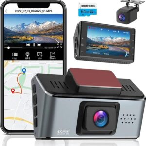 amazon 4k dash cam front and rear with gps, wifi new electronics