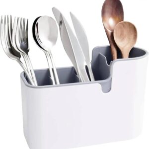 amazon basics countertop & wall organization for utensils, white & grey