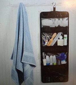 amazon basics beauty and toiletry organizer travel bag with hanging hook