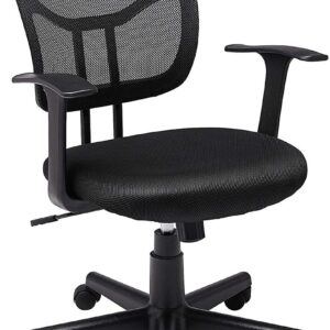 zaid amazon basics mesh, mid back, adjustable, swivel office desk chair with armrests, black