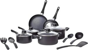 amazon basics non stick cookware 15 piece set