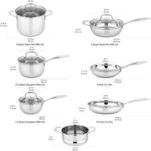 amazon basics stainless steel induction ready 11 piece cookware set