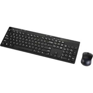 amazon basics full sized wireless computer keyboard and mouse combo qwerty layout 2 4 ghz usb receiver black pack of 1
