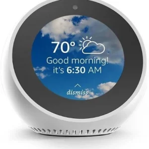 amazon echo spot smart assistant alarm clock white with alexa