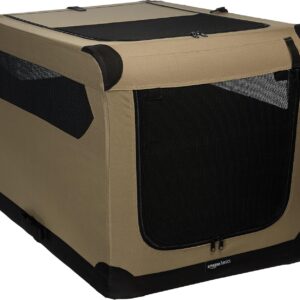 amazon basics folding portable soft pet dog crate carrier kennel