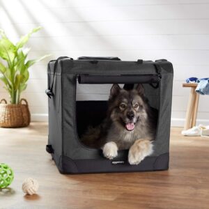 amazon basics folding portable soft pet dog crate carrier kennel