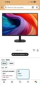 amazon basics 27 inch fhd 1080p max 100hz monitor