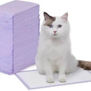 amazon basics cat litters pee pads 40 count universal fit for litter box odor control unscented purple